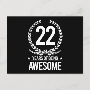 22e verjaardag (22 jaar Geweldige) Briefkaart
