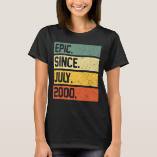 22e verjaardag 22 jaar oud episch sinds juli 2000 t-shirt