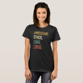 22e verjaardag 22 jaar oud Geweldige sinds juni 20 T-shirt (Voorkant volledig)