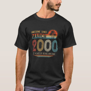 22e verjaardag 22 jaar oud Geweldige sinds maart 2 T-shirt