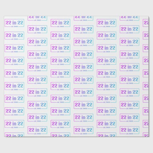 22e verjaardag 22 op 22.2000 gradiënt cadeaupapier (Vlak)