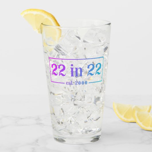 22e verjaardag 22 op 22.2000 gradiënt glas (Voorkant ijs)