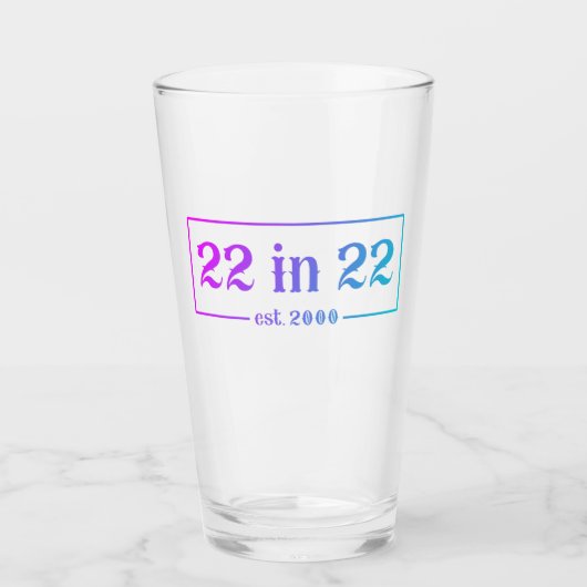 22e verjaardag 22 op 22.2000 gradiënt glas (Voorkant)