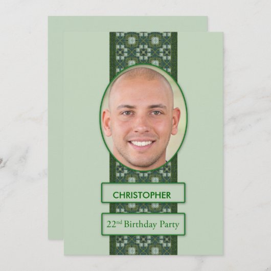 22e verjaardag Afbeelding voor uitnodiging van de (Voorkant / Achterkant)