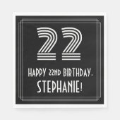 22e verjaardag: Art Deco geïnspireerd look "22" +  Servet (Voorkant)