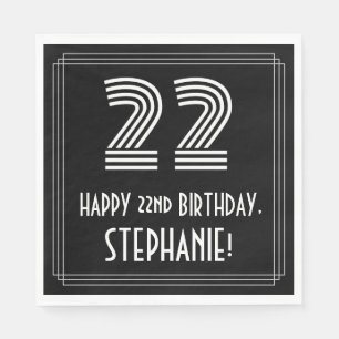 22e verjaardag: Art Deco geïnspireerd look "22" + Servet