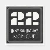 22e verjaardag: Art Deco geïnspireerd look "22" + Servet (Voorkant)