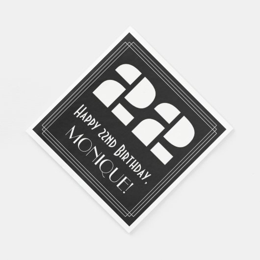 22e verjaardag: Art Deco geïnspireerd look "22" + Servet (Hoek)