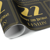 22e verjaardag ~ Art Deco geïnspireerde look "22", Cadeaupapier (Rol Hoek)