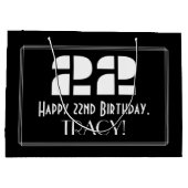 22e verjaardag ~ Art Deco geïnspireerde look "22" Groot Cadeauzakje (Achterkant)