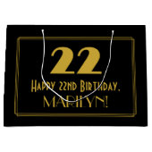 22e verjaardag — Art Deco geïnspireerde look "22"  Groot Cadeauzakje (Voorkant)