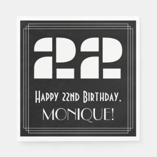 22e verjaardag: Art Deco Geïnspireerde look "22"  Servet