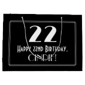 22e verjaardag: Art Deco geïnspireerde stijl "22", Groot Cadeauzakje (Achterkant)