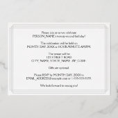 22e verjaardag: Art Deco Kijk "22" en naam Folie Uitnodiging (Achterkant)