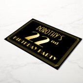 22e verjaardag: Art Deco Kijk "22", met naam Folie Uitnodiging (Gedraaid)