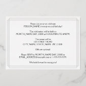 22e verjaardag — Art Deco look "22" + Naam Folie Uitnodiging (Achterkant)