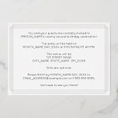 22e verjaardag — Art Deco Style "22" + Naam Folie Uitnodiging (Achterkant)