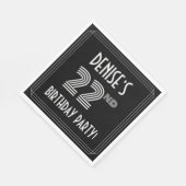 22e verjaardag: Art Deco Style + aangepaste naam Servet (Hoek)