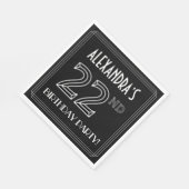 22e verjaardag: Art Deco Style + aangepaste naam Servet (Hoek)