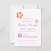 22e verjaardag bloem grafisch geel roze verrassing kaart (Achterkant)