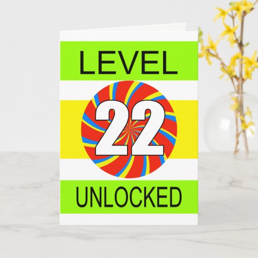 22e verjaardag computergamer kaart (Gele Bloem)