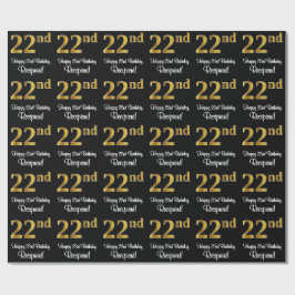 22e verjaardag: Elegante luxe Faux Gold look # Cadeaupapier