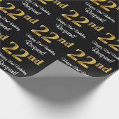 22e verjaardag: Elegante luxe Faux Gold look # Cadeaupapier (Hoek)