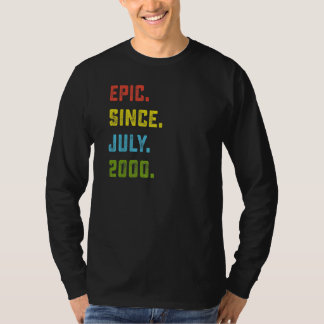 22e verjaardag epic Sedert juli 2000 22 jaar T-shirt