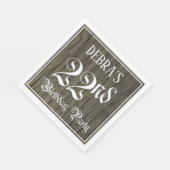 22e verjaardag — Fancy script, kijk op hout Servet (Hoek)