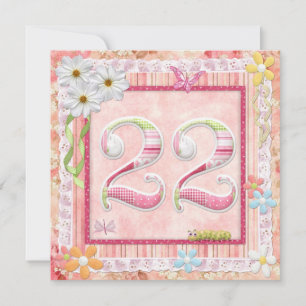 22e verjaardag feest scrapbooking stijl kaart