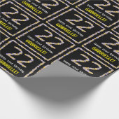 22e verjaardag: Floral Flowers Number, Custom Name Cadeaupapier (Hoek)