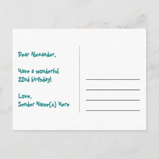 22e verjaardag - Fun Fireworks Pattern + Rainbow 2 Briefkaart (Achterkant)