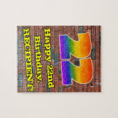 22e verjaardag: Fun Graffiti-geïnspireerde regenbo Legpuzzel (Horizontaal)
