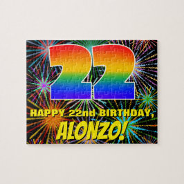 22e verjaardag: Fun, kleurrijk gevuurwerk Legpuzzel