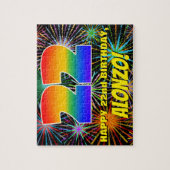 22e verjaardag: Fun, kleurrijk gevuurwerk Legpuzzel (Verticaal)