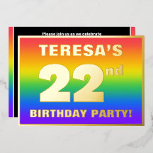 22e verjaardag: Fun, kleurrijk regenboogpatroon