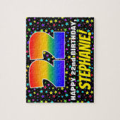 22e verjaardag — Fun, kleurrijk Star Field Pattern Legpuzzel (Verticaal)