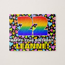 22e verjaardag — Fun, liefhebbende hartsvormen + " Legpuzzel