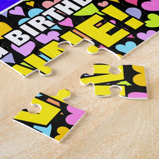 22e verjaardag — Fun, liefhebbende hartsvormen + " Legpuzzel (Zijkant)