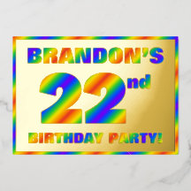 22e verjaardag - Fun, regenboogspectrum "22"