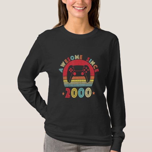 22e verjaardag Geweldige sinds 2000 Retro Gam T-shirt (Voorkant)