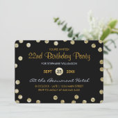 22e verjaardag Gold Glitter Confetti Kaart (Staand voorkant)