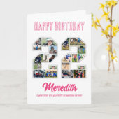 22e verjaardag Jubileum nummer 22 fotocollage Kaart (Gele Bloem)