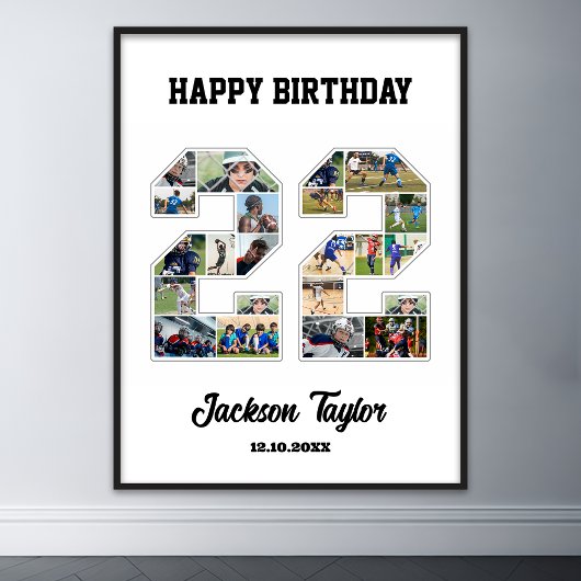 22e verjaardag Jubileum nummer 22 fotocollage Poster