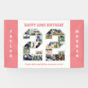 22e verjaardag Jubileum nummer 22 fotocollage Spandoek