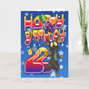 22e verjaardag Kaart, Happy Birthday Kaart