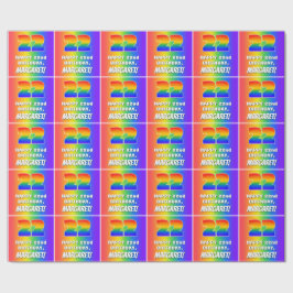 22e verjaardag: kleurrijk, vun regenboogpatroon #  cadeaupapier