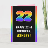 22e verjaardag: kleurrijke regenboog # 22, Naam va Kaart (Voorkant)