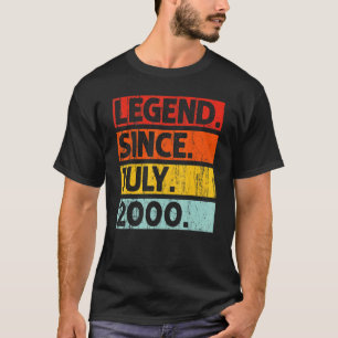 22e verjaardag Legende sinds juli 2000 22 jaar oud T-shirt