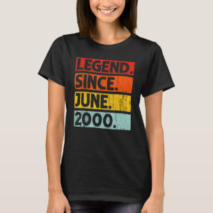 22e verjaardag Legende sinds juni 2000 22 jaar oud T-shirt